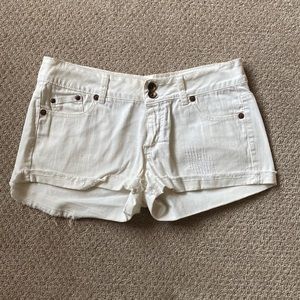 Freestyle Distressed White Jean Shorts